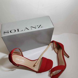 Solanz Hallie Red High Heel Sandals Size 8.5 M